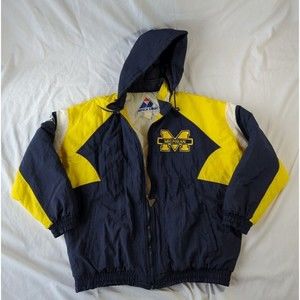 Michigan Wolverines Apex One Jacket Sz XL Vtg 90s Puffer UofM Logo Stitched